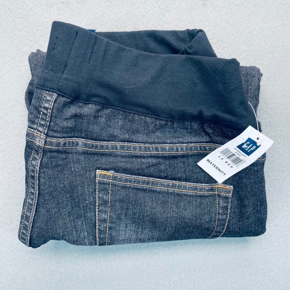 GAP Maternity‎ Jeans Size 12 Regular Dark Wash Bootcut Stretch Denim